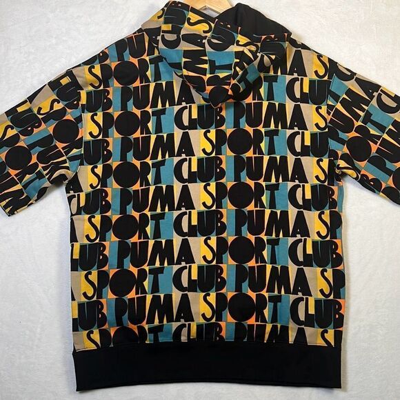 PUMA MEN HC ALLOVER PRINT SHORT SLEEVE‎ HOODIE- NWT-Men medium - Picture 6 of 6